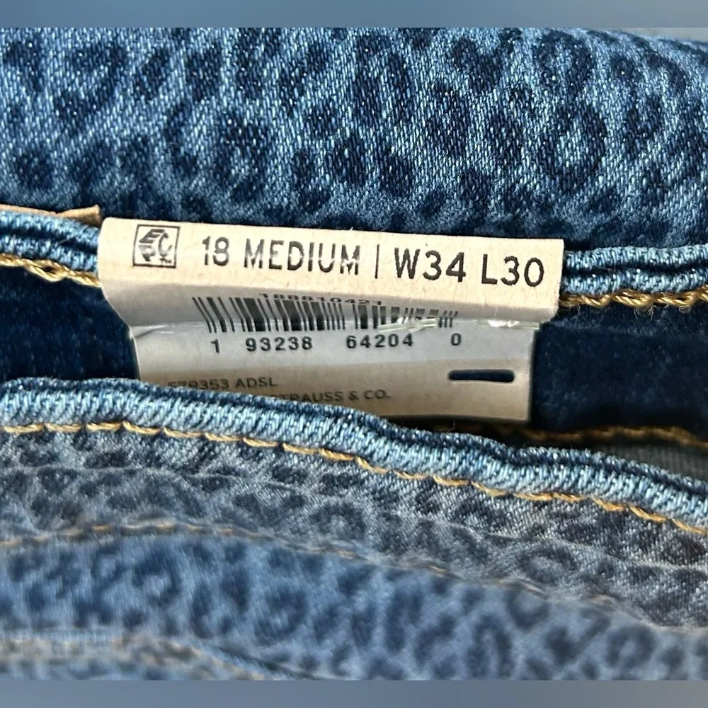NWT Women’s Levi’s Sculpt 711 skinny, blue animal print denim, plus size 18.